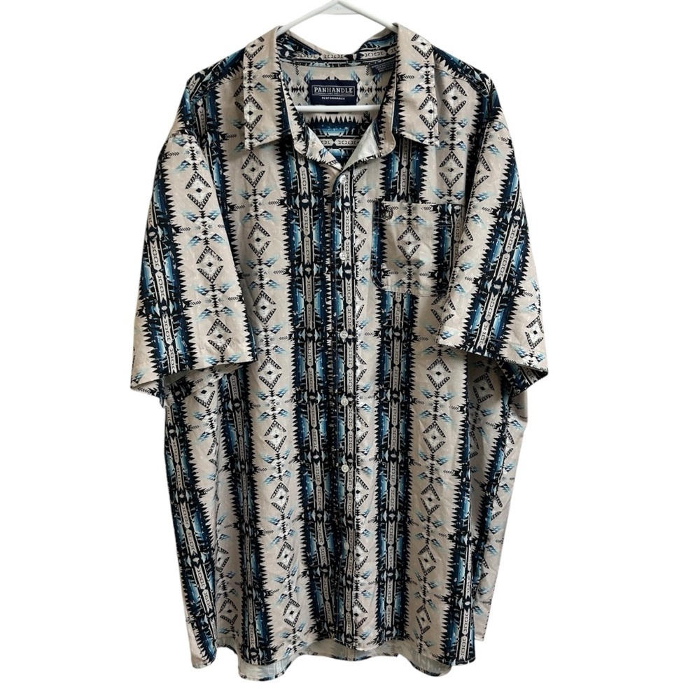 Panhandle Performance Aztec Print Western Short Sleeve Button Shirt Men’s Sz XXL